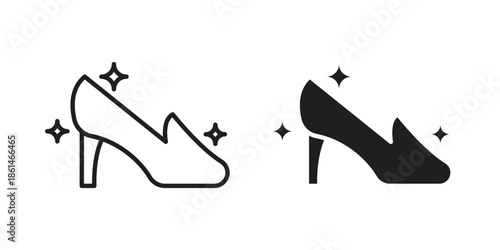 Cinderella shoe icons for templates, web design and infographics