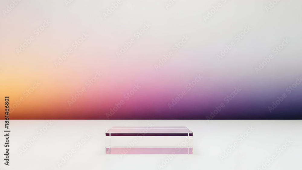Obraz premium Minimalist smartphone display mockup floating above reflective surface