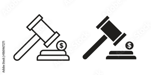 Corporative law icons for templates, web design and infographics