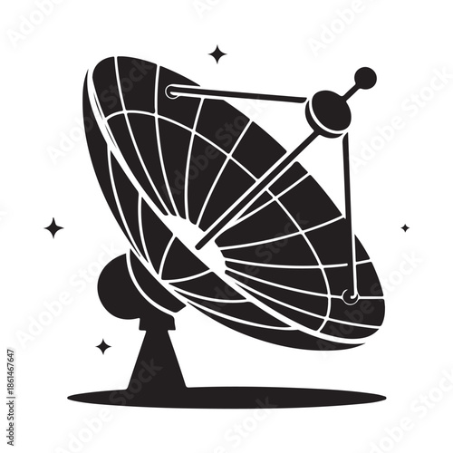 Parabolic Satellite Dish with Grid Base