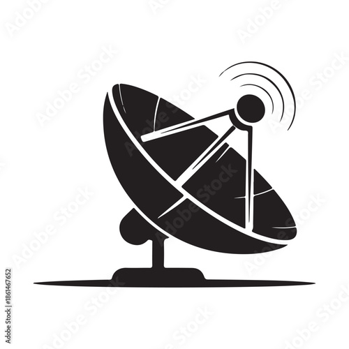Large Satellite Ground Base Antenna Vector