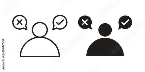 Decision making icons for templates, web design and infographics