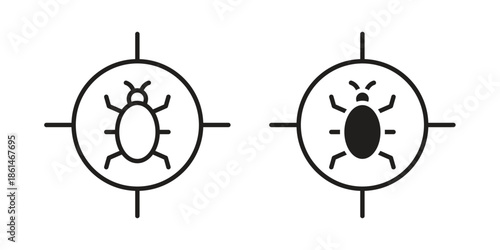 Debug icons for templates, web design and infographics
