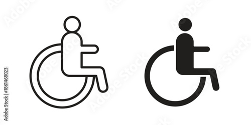 Disabled icons for templates, web design and infographics