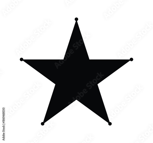 A simple five-pointed star icon in black with small dots on each vertex against a white background Vector