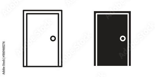 Door icons for templates, web design and infographics