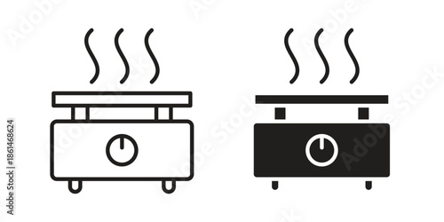 Electric hot plate icons for templates, web design and infographics