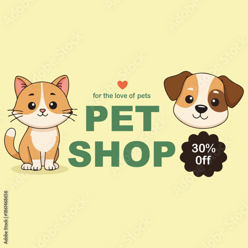 Pet Store Signboard Label Template