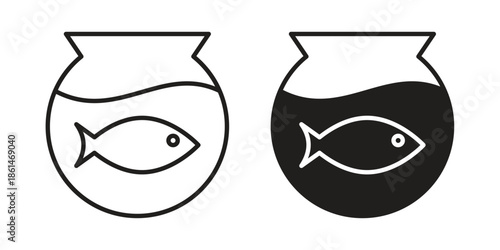 Fish bowl icons for templates, web design and infographics