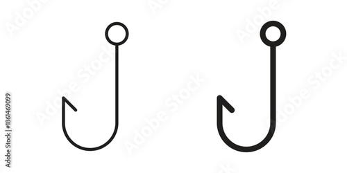 Fishing Hook icons for templates, web design and infographics