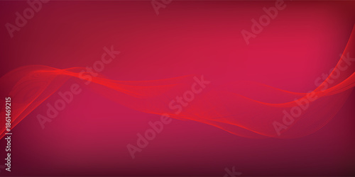 Abstract red gradient background with waves. Modern banner design template