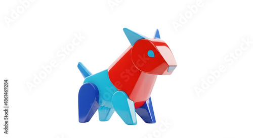 Wallpaper Mural Colorful origami dog isolated on transparent background, isolated on white background Torontodigital.ca