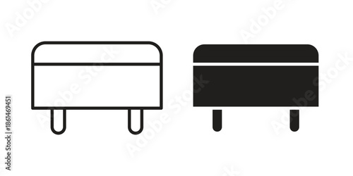 Footstool icons for templates, web design and infographics