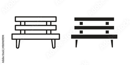 Garden Bench icons for templates, web design and infographics
