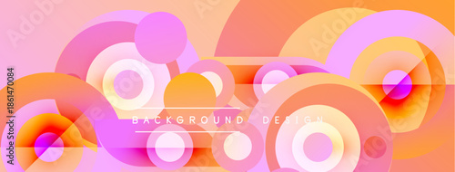 Abstract colorful circles overlap, creating dynamic background. Warm tones dominate, suggesting modern design elements. Simple yet visually engaging.