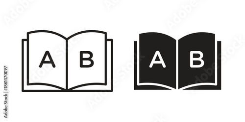 Glossary icons for templates, web design and infographics