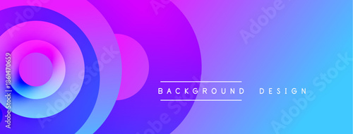 Abstract vibrant circles blend into gradient blue, purple hues. Text reads background design centered within composition.