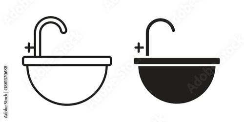 Hair washer sink icons for templates, web design and infographics