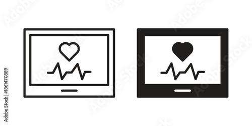 Heart rate monitor icons for templates, web design and infographics