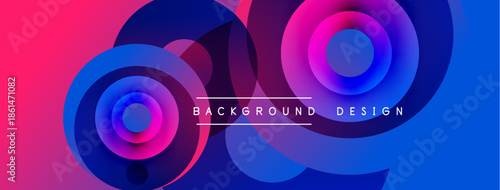 Abstract vibrant circles overlap. Pink, blue hues create dynamic background. Modern design elements present visual interest.