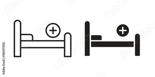 Hospital bed icons for templates, web design and infographics