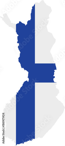 finland map with flag 