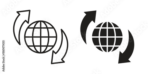 Import-export icons for templates, web design and infographics
