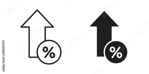 Increase rate icons for templates, web design and infographics