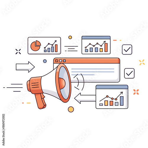 Marketing strategy and data analysis with graphs and charts
