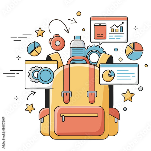 Educational innovation: backpack with learning tools and technology graphs
