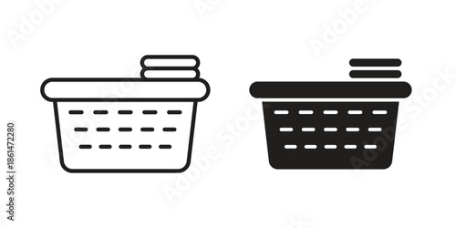 Laundry basket icons for templates, web design and infographics