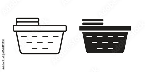 laundry hamper icons for templates, web design and infographics