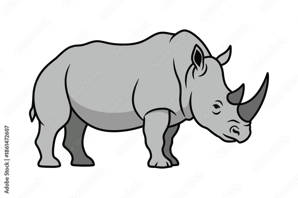 Fototapeta premium Majestic rhinoceros vector illustration