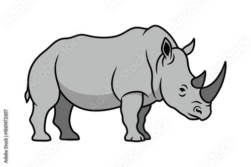 Majestic rhinoceros vector illustration