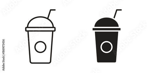 Milkshake icons for templates, web design and infographics