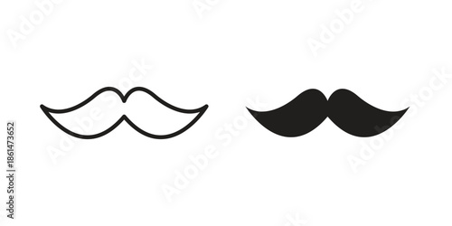 Moustache icons for templates, web design and infographics