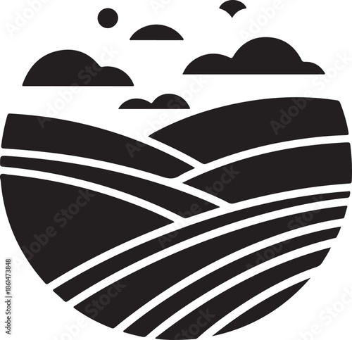 Landscape SVG of Rolling Hills Forming Smooth Curves