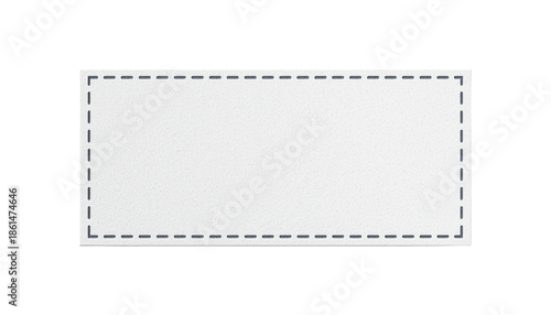 A white rectangle with a dashed line border on transparent background