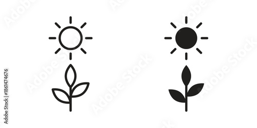 Photosynthesis icons for templates, web design and infographics