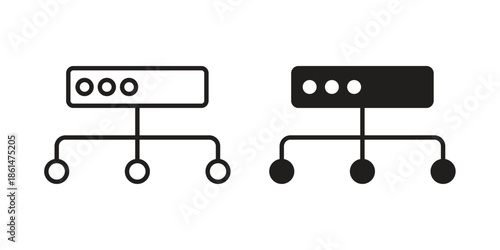 Proxy server icons for templates, web design and infographics