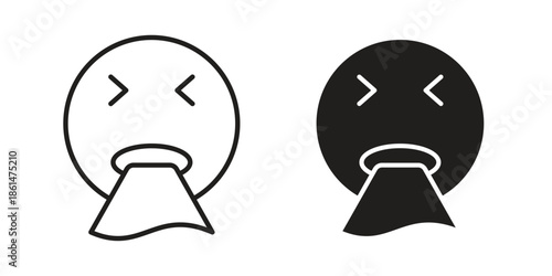 Puking emoji icons for templates, web design and infographics