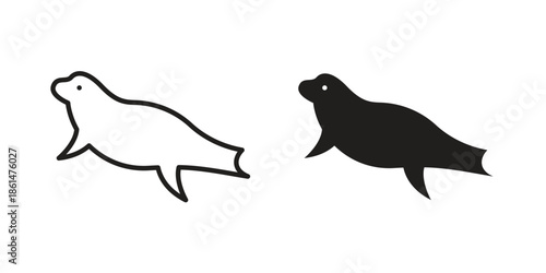Sea lion icons for templates, web design and infographics