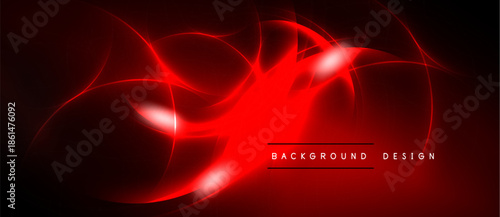 Abstract red energy flows, dynamic lines, dark background. Modern design element for banners, presentations. Bright, intense visuals.