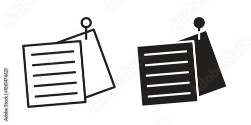 Sticky notes icons for templates, web design and infographics