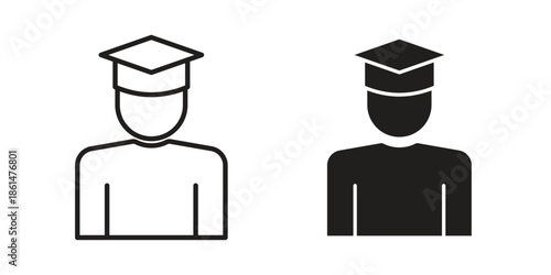Student icons for templates, web design and infographics