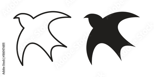 Swallow icons for templates, web design and infographics