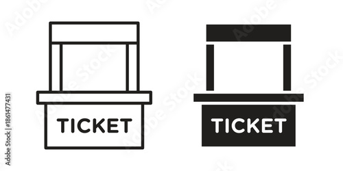 Ticket window icons for templates, web design and infographics