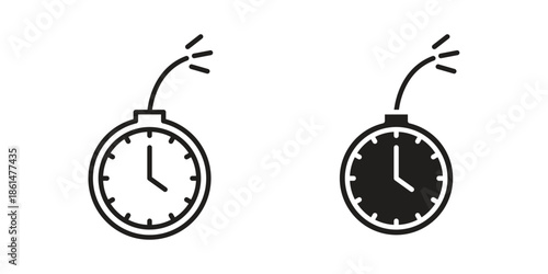Time bomb icons for templates, web design and infographics