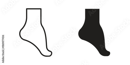 Tiptoe feet icons for templates, web design and infographics