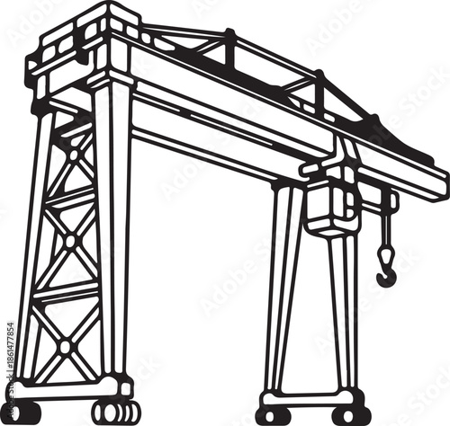 Industrial Gantry Crane Outline Icon